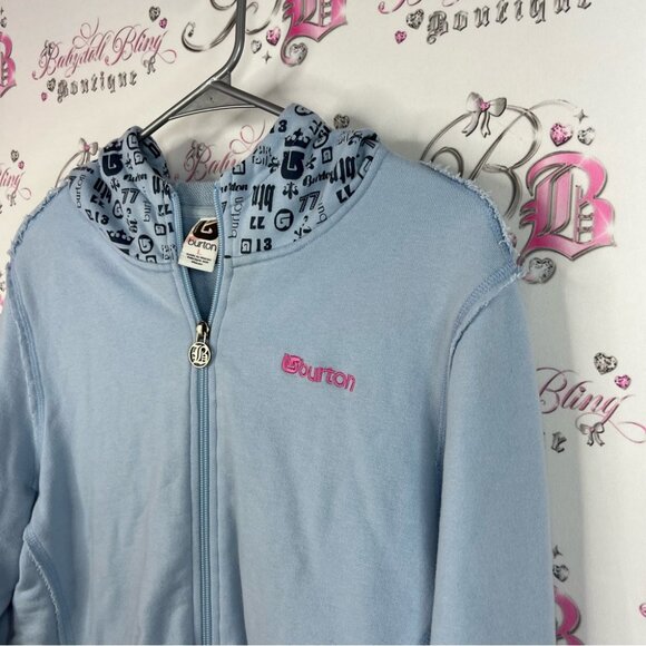 Burton sweater hoodie zip up vintage zipper Women's Light Blue Bomber Jacket - Picture 4 of 12